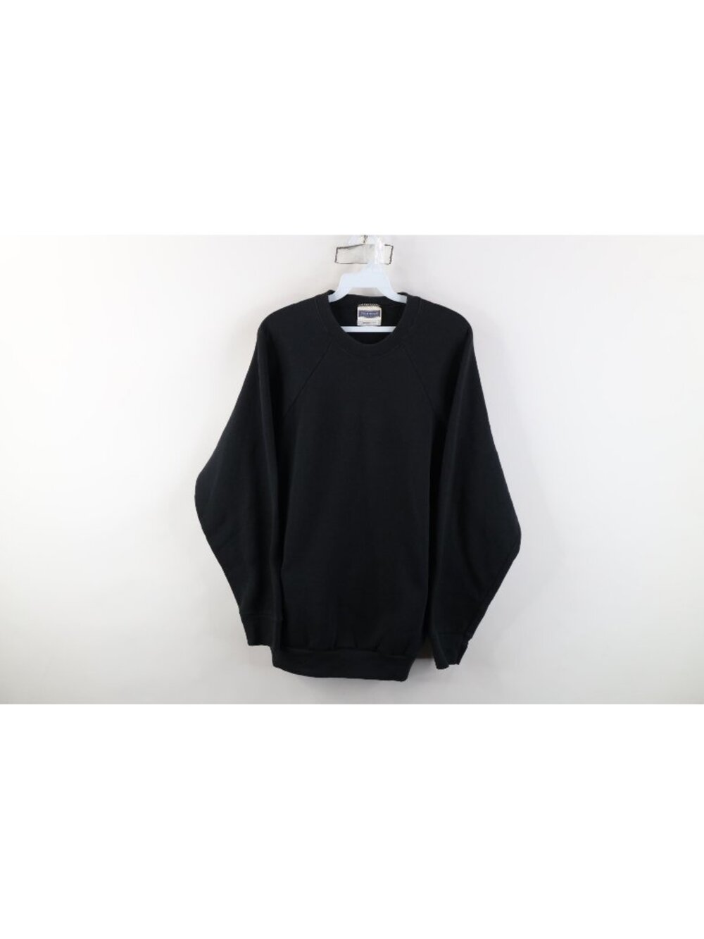 Vintage 90s Streetwear Mens Size XL Faded Blank Crewneck Sweatshirt Black